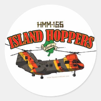 Pegatina Redonda Island Hoppers Simple Design