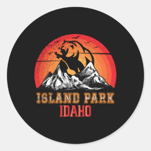 Pegatina Redonda Island Park Idaho Vacation Mountain Senderismo