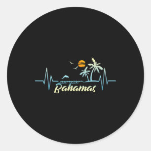 Pegatina Redonda Islas Bahamas: Noche de primavera para las Bahamas