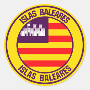 Pegatina Redonda Islas Baleares Round Emblem