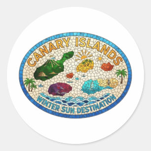 PEGATINA REDONDA ISLAS CANARIAS