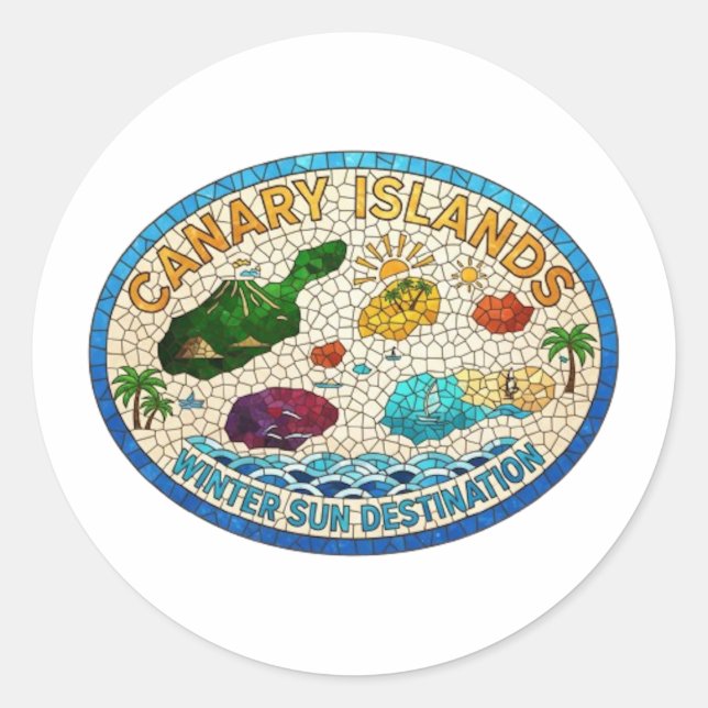 PEGATINA REDONDA ISLAS CANARIAS (Anverso)