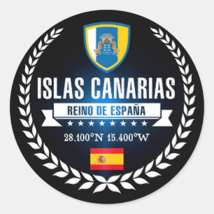 Pegatina Redonda Islas Canarias