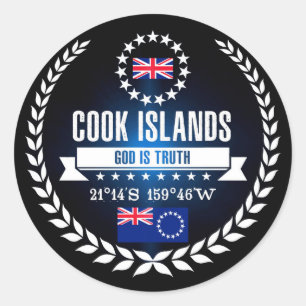 Pegatina Redonda Islas Cook