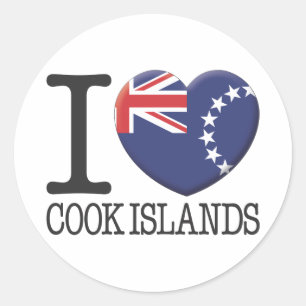 Pegatina Redonda Islas Cook