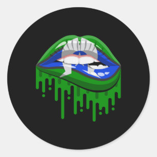 Pegatina Redonda Islas del estrecho de Torres: bandera de la raíz d