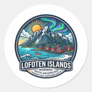 PEGATINA REDONDA ISLAS LOFOTEN
