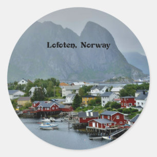 Pegatina Redonda Islas Lofoten, Noruega