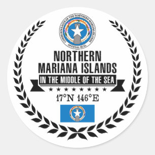 Pegatina Redonda Islas Marianas del Norte
