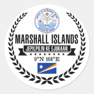 Pegatina Redonda Islas Marshall