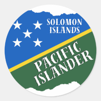 Pegatina Redonda Islas Salomón Islas del Pacífico