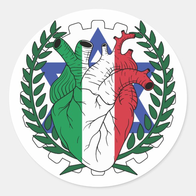 Pegatina Redonda Israel Israel Día de Saint Josephs Italia (Anverso)