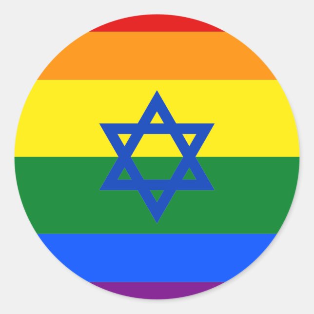 Pegatina Redonda Israel LGBT (Anverso)