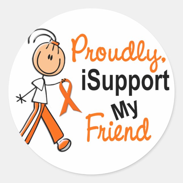 Pegatina Redonda iSupport 1 SFT Leukemia MS Ridney Cancer FRIEND (Anverso)