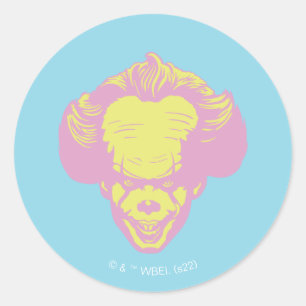 Pegatina Redonda IT   Pennywise Pastel Head Pattern