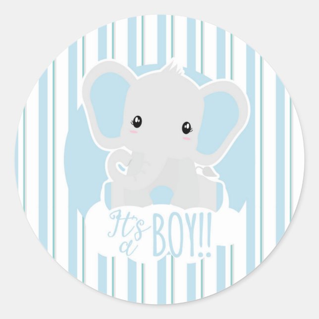 Pegatina Redonda It´s a boy! (Anverso)