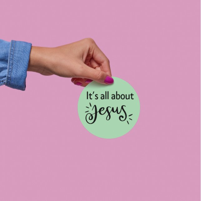 Pegatina Redonda It’s All About Jesus – Christmas Sticker #05 (Subido por el creador)