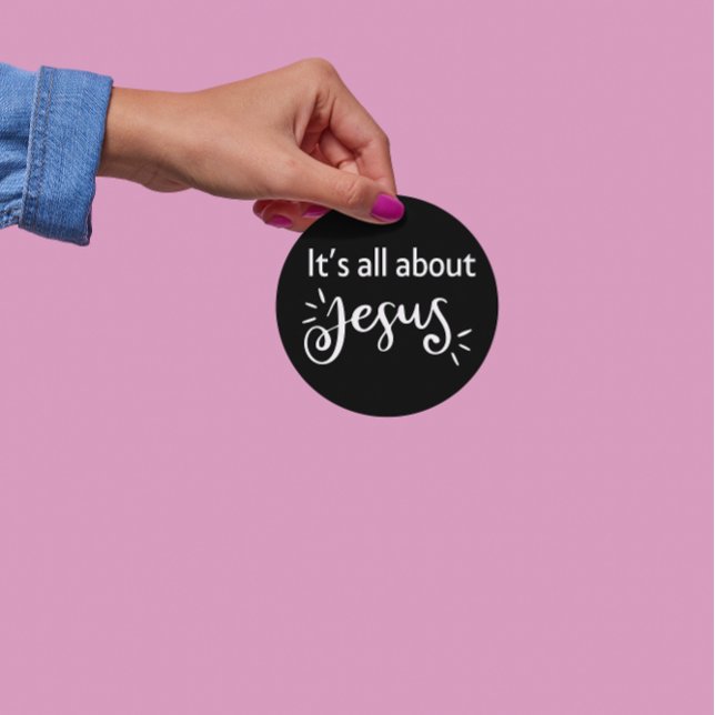 Pegatina Redonda It’s All About Jesus – Christmas Sticker #06 (Subido por el creador)