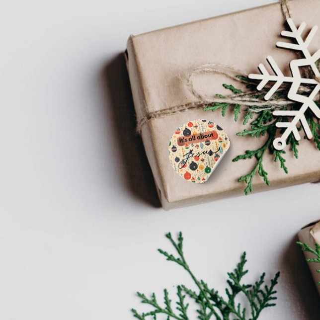 Pegatina Redonda It’s All About Jesus – Christmas Sticker #10 (Subido por el creador)
