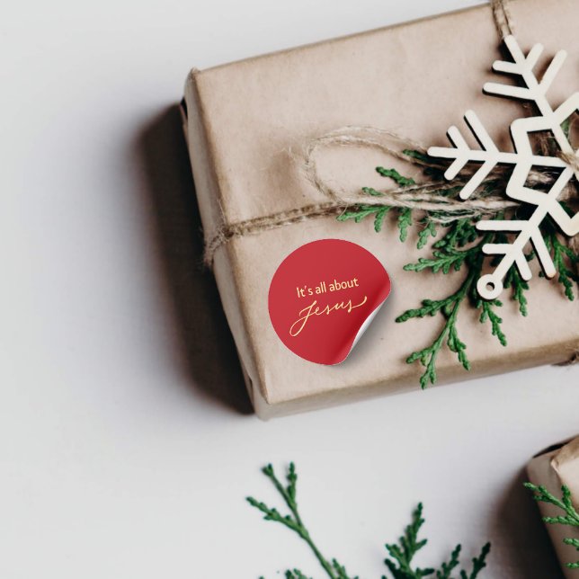 Pegatina Redonda It’s All About Jesus – Christmas Sticker #11 (Subido por el creador)