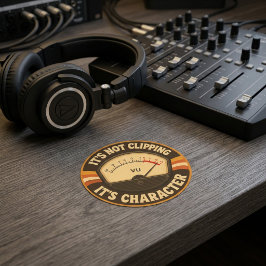 Pegatina Redonda It’s Not Clipping, It’s Character – Audio Engineer