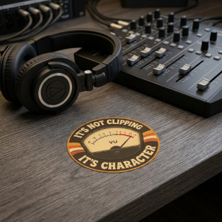 Pegatina Redonda It’s Not Clipping, It’s Character – Audio Engineer