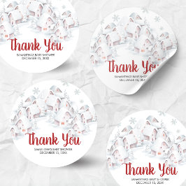 Pegatina Redonda It Takes a Village Baby Shower