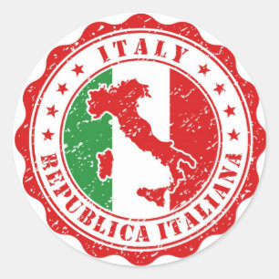 Pegatina Redonda Italia