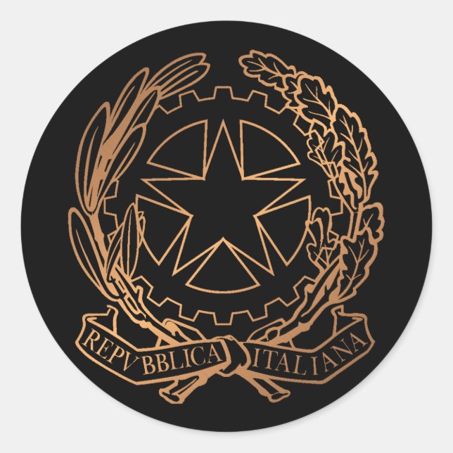 Pegatina Redonda Italia (Anverso)