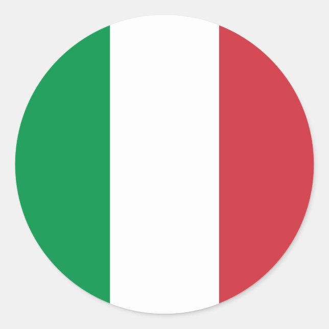Pegatina Redonda Italia - Bandera nacional italiana (Anverso)