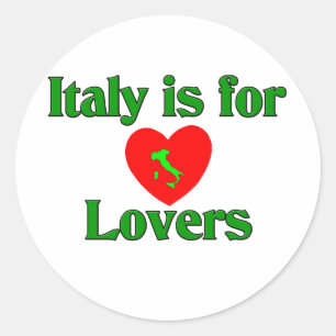 Pegatina Redonda Italia está para los amantes