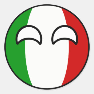 Pegatina Redonda Italia Geeky que tiende divertida Countryball