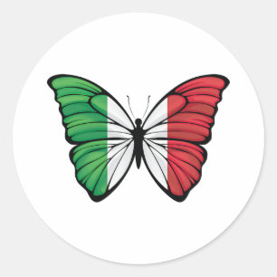 Pegatina Redonda Italia Hypolimnas Butterfly
