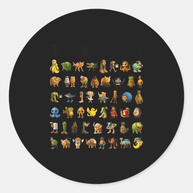 Pegatina Redonda Italian Brainrot Gen-z Meme Funny Brain Rot Christ (Anverso)