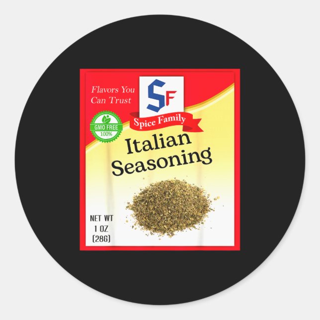 Pegatina Redonda Italian Seasoning Sce Group Costume Family Matchin (Anverso)
