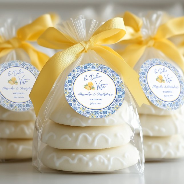Pegatina Redonda Italian Tiles La Dolce Vita Destination Wedding  (Subido por el creador)