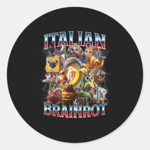 Pegatina Redonda Italiano Brainrot Italiano Funny Memes Boy