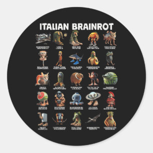 Pegatina Redonda Italiano Brainrot Italiano Funny Memes T-s