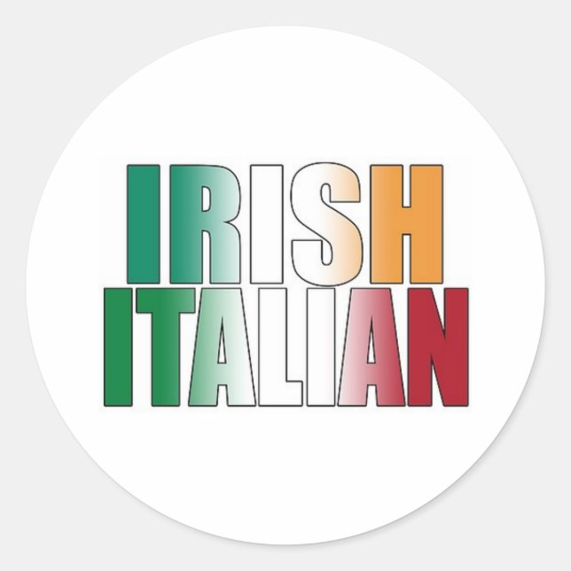 Pegatina Redonda Italiano irlandés (Anverso)