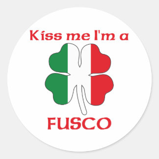 Pegatina Redonda Italiano personalizado me besa yo soy Fusco