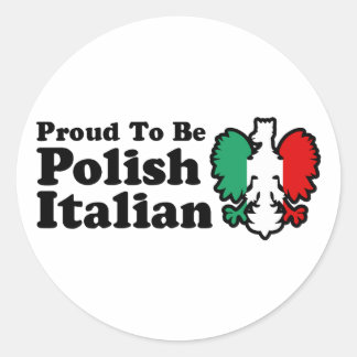 Pegatina Redonda Italiano polaco