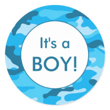 It's a Boy! Invitación azul camo favorece a los pe