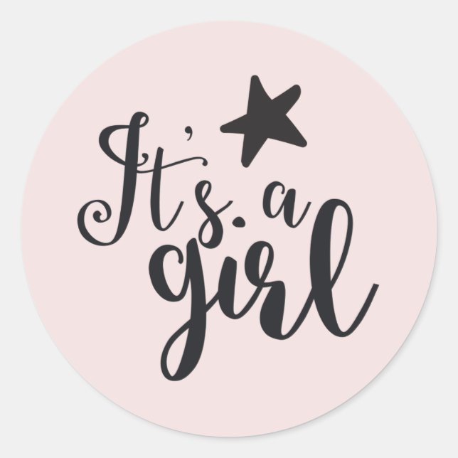 Pegatina Redonda It's a girl (Anverso)