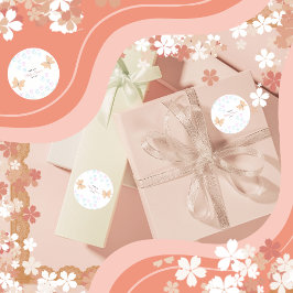 Pegatina Redonda It's a Girl Cute handdrawn school watercolor Baby