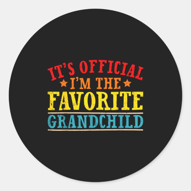 Pegatina Redonda It's I'm The Favorite Granhild Funny Family  (Anverso)