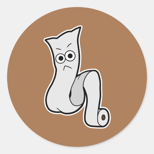 Pegatina Redonda Ittan-momen-Roll de tela japonés Yokai (Anverso)