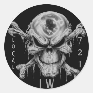 Pegatina Redonda IW SKULL & CrossBones, LOCAL, 721