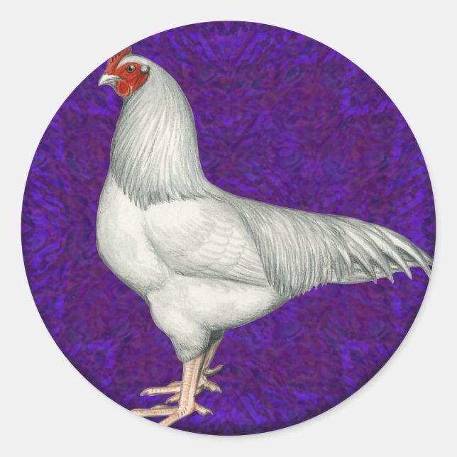 Pegatina Redonda Ixworth Rooster (Anverso)