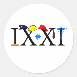 Pegatina Redonda IXXI Recuerde 9-11