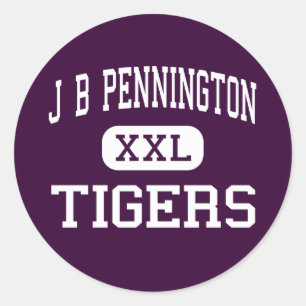 Pegatina Redonda J B Pennington - Tigres - Alto - Blountsville